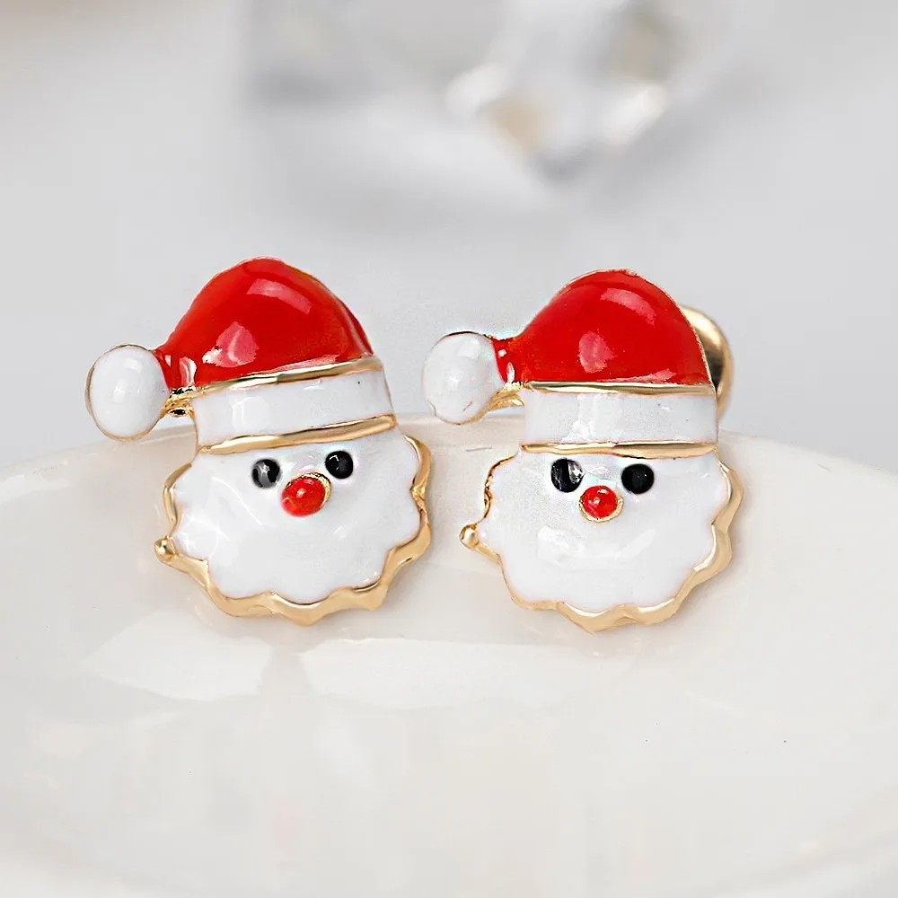 Christmas Earrings Santa Claus Studs Jewelry Gifts For Women Earings