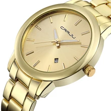 New Arrivals High Quality Women Dress Watch CRRJU Luxury Brand Stainless Steel Watches Fashion Wrist Gift Watch Men Wristwatches