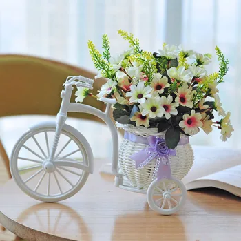 

2019 Cute Large Rattan Tricycle Bike Flower Basket Vase Storage Party Decor Wedding Decoration Cute and Romantic G