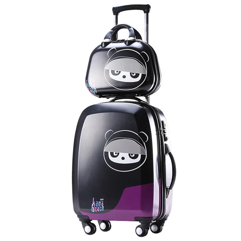

Lovely suitcase set koffers trolleys travel print luggage spinner designer with 12 makeup case
