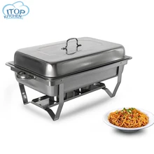 9L Chafing Dish Buffet Stoves Stainless Steel Rectangular Restaurant Food Warmer Tray Dinnerware Set for Buffet Party the buffet