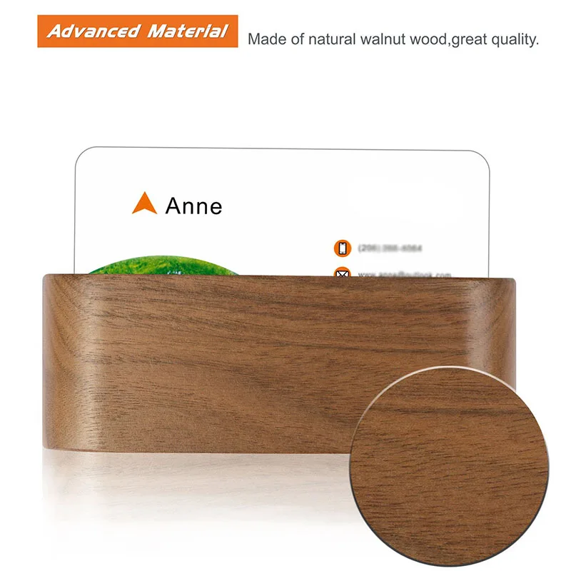 Wood Business Card Holder For Men Women Name Card Case For Office