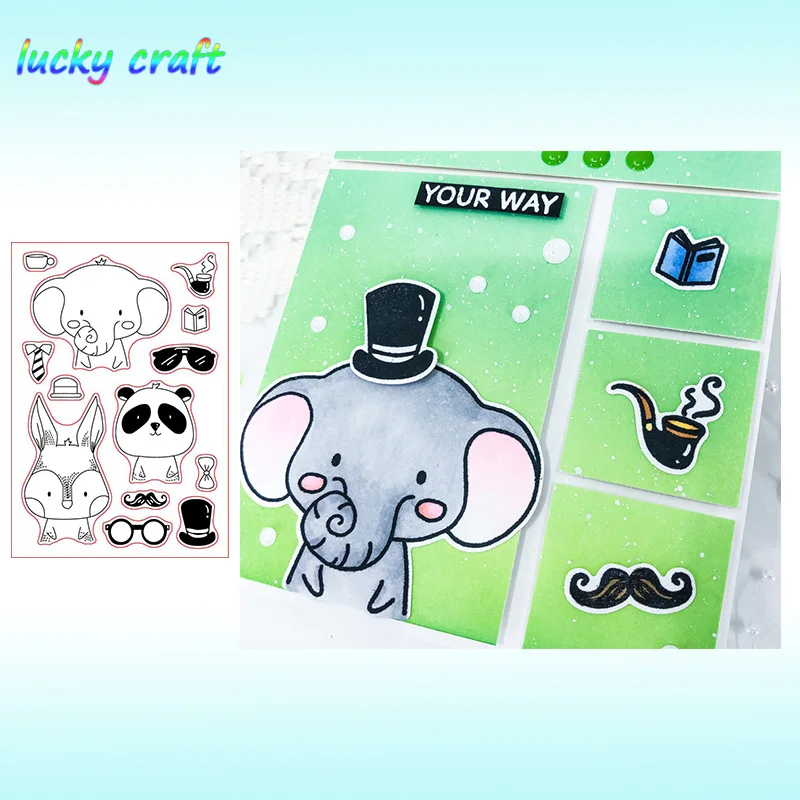 

Luck YCraft Animal combination Clear Stamp and Metal Cutting Dies for DIY Scrapbook Album Paper Card Decorative Craft DIES 2019
