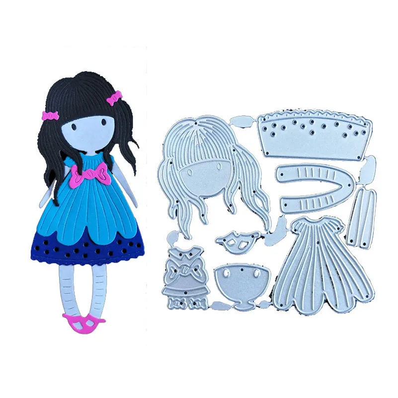 Lovely girl metal cutting dies 2019 scrapbooking DIY paper girl doll die for scrapbooking and