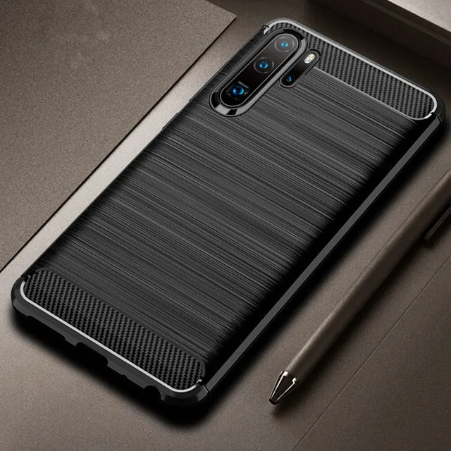 

Luxury Carbon Fiber Protective TPU Silicone Back Cover For Huawei P30 Pro P 30 Lite Soft Silicone Shockproof Armor Phone Case
