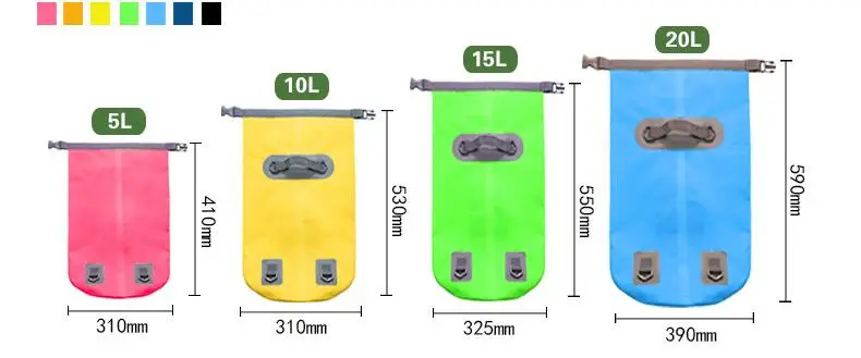 20л 15л Дрифтинг мешок Водонепроницаемый сухой мешок рюкзак каноэ каяк рафтинг плавающие сумки для хранения складной гребли дорожные наборы