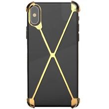 Metal Bumper Case for iPhone XS , Slim Heavy Duty Armor Shockproof Aluminum Alloy X-Frame Phone Bumpers Protective Shell protective anti radiation aviation aluminum alloy bumper frame case for iphone 5 5s golden