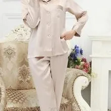 Шелк тутового шелкопряда пара бытовой взять тяжелый шелк пижамы Супер-Большие Размеры M-XXXXL Женщины