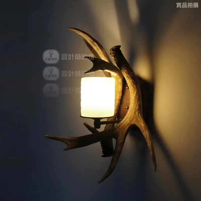

designers of the lamp Vintage American pastoral village restaurant lighting European style stair, bedside antlers lamp
