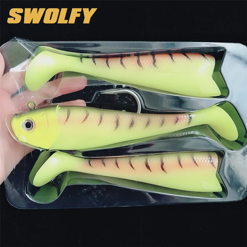 Swolfy Jig мягкая рыболовная приманка 300 г, свинцовая наживка для басов, пресная соленая вода, яркое тело, отсадка, Тонущая, свинцовая головка, силиконовая наживка