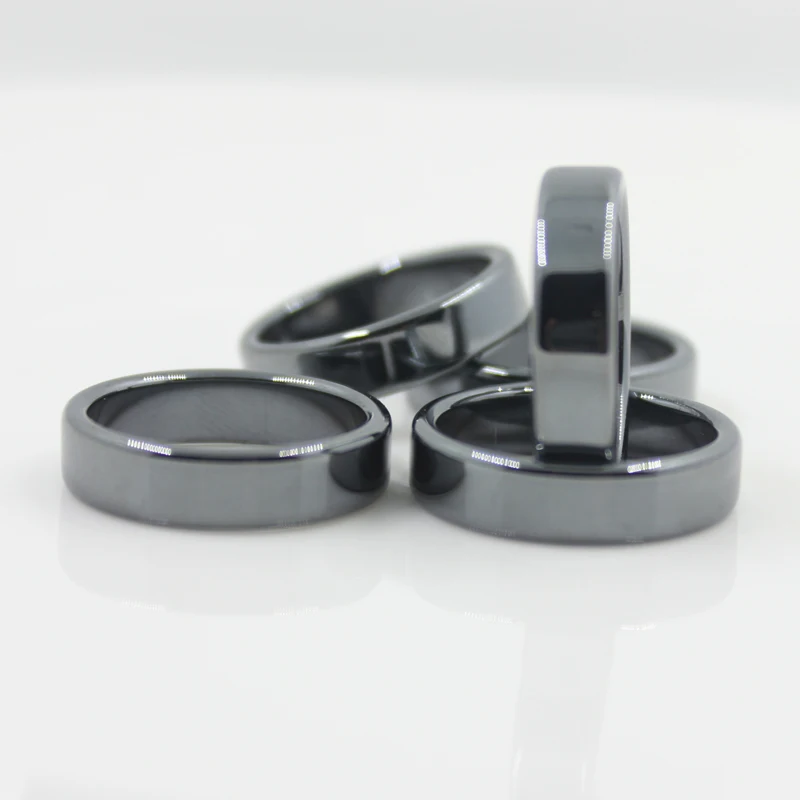 Fashion Jewelry Grade AAA Quality smooth 6 mm Width Flat Hematite Rings (1 Piece ) HR1002 - Image 4