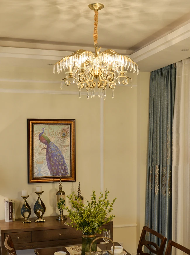 gold crystal leaves pendant lamp 14