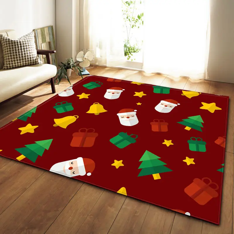 Мультфильм Рождественский подарок ковер дети ползают коврик из мягкой фланели Чай таблица коврик Спальня постели декора ковёр для гостиной