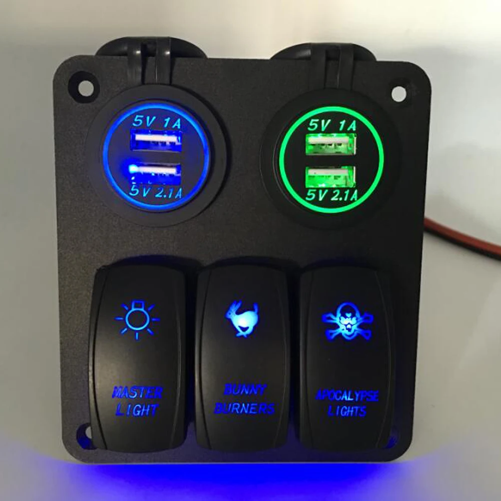 Pactrade Marine Car Truck RV Boat 6 Gang Blue LED Rocket Switch - Foto 5