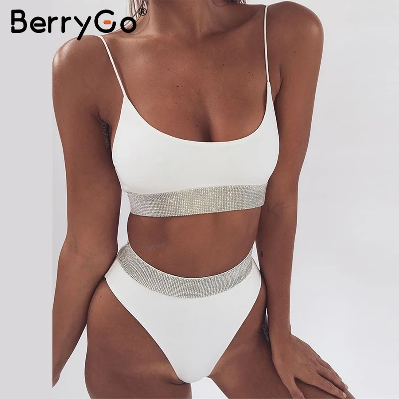 

Shimmer string bikini set Push up bathing suit high waist swimsuit female Sexy high cut swimwear women two-piece suits