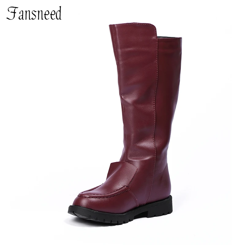 

Genuine Leather Upper Boots ,Princess Fashion Children Warm Boots,Parent-child Winter High Martin Boots