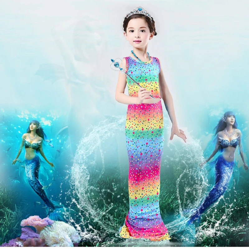 Hueso campo deuda Bañador de sirena para niñas, de 3 piezas traje de baño, Bikini para niños  pequeños, ropa de playa para Cosplay|Bodis| - AliExpress