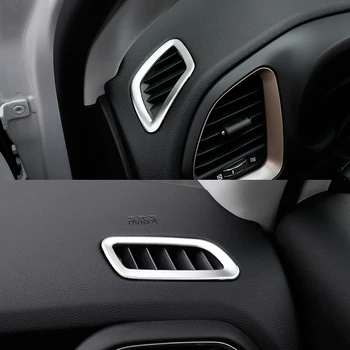 

For Jeep Renegade 2015 2016 2017 2018 Stainless steel Car front Small air outlet Decoration Cover Trim Car Styling accessories
