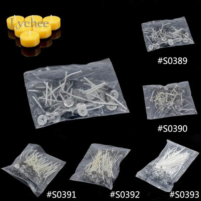 

Lychee 50pcs/lot New Arival 3.5/4.5/7/10/13.5cm Candles Wick Sustainer Cotton Wick Core Candle Supplies
