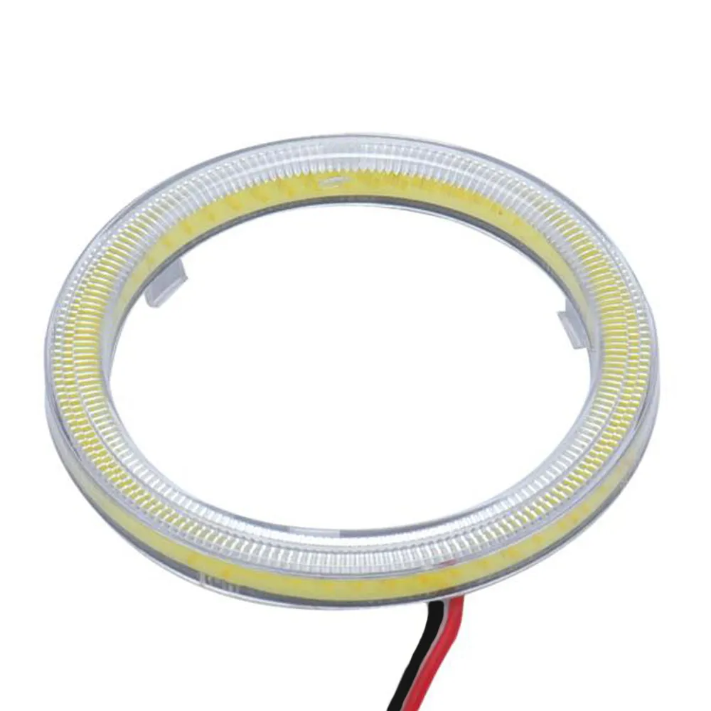 2pcs White 80MM COB LED Angel Eyes Headlight Halo Ring Warning Lamps with Cover (2)