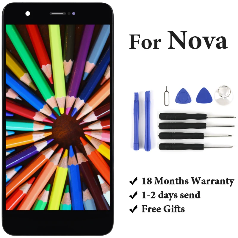 

Phone Replacement Parts For Huawei Nova LCD Display CAZ-AL10 CAZ-L11 CAZ-L01 CAZ-L Touch Screen Digitizer Assembly + Repair Tool