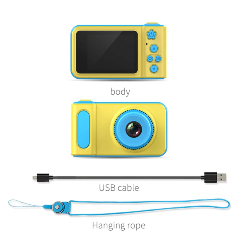 32GB детская камера игрушки 2,0 дюймов ips HD экран дети анти-встряхивание цифровая камера для ребенка подарок - Цвет: A1