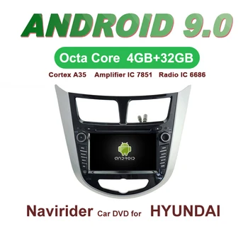 

Navirider GPS Android 9.0 bluetooth stereo 4-Core 8-Core car DVD player for HYUNDAI VERNA ACCENT SOLARIS 2011-2012 accessories