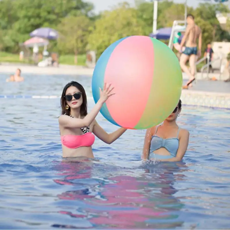 80Cm Large Color Water Inflatable Ball Outdoor Water Beach Toy Inflatable Ball Swimming Pool Lawn Game Ball