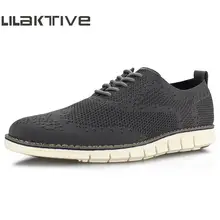 LILAKTIVE/Мужская прогулочная обувь; Новинка года; дизайнерская трикотажная обувь с вырезами; большие размеры; Уличная обувь для мужчин; кроссовки на шнуровке для мужчин