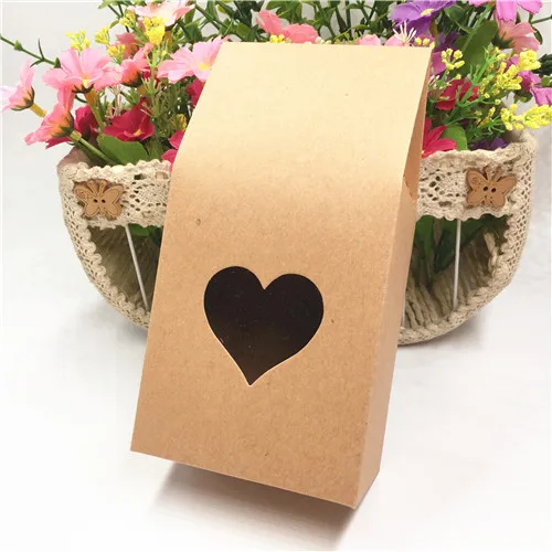 30 шт./лот 8*5*16 см крафт/белый Бумага сумки/коробки Бумага встать окно для свадебные/подарок/конфеты/игрушка/упаковочные коробки - Цвет: brown