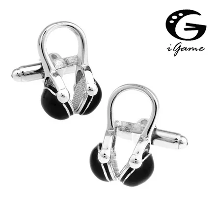 

iGame Headphone Cuff Links Black Color DJ Walkman Headset Design Free Shipping
