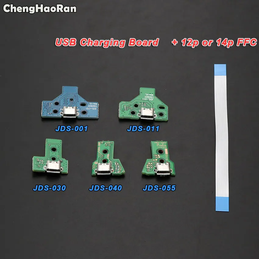 

ChengHaoRan JDS-001 JDS-011 JDS-030 JDS-040 USB Charging Port Socket Board with Flex Ribbon Cable For PS4 Pro controller board