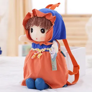Candice guo плюшевая игрушка мягкая кукла мультфильм фея fay милое платье деревенский стиль девушка школьный детский рюкзак сумка на плечо - Высота: orange