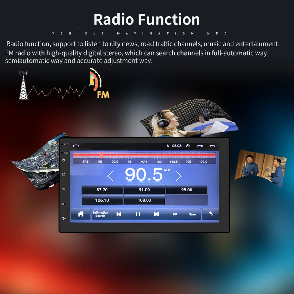 

7 Inch Radio HD GPS Navigation MP5 Player Entertainment WIFI Car Stereo Voice Control Online Quad Core Multimedia Screen