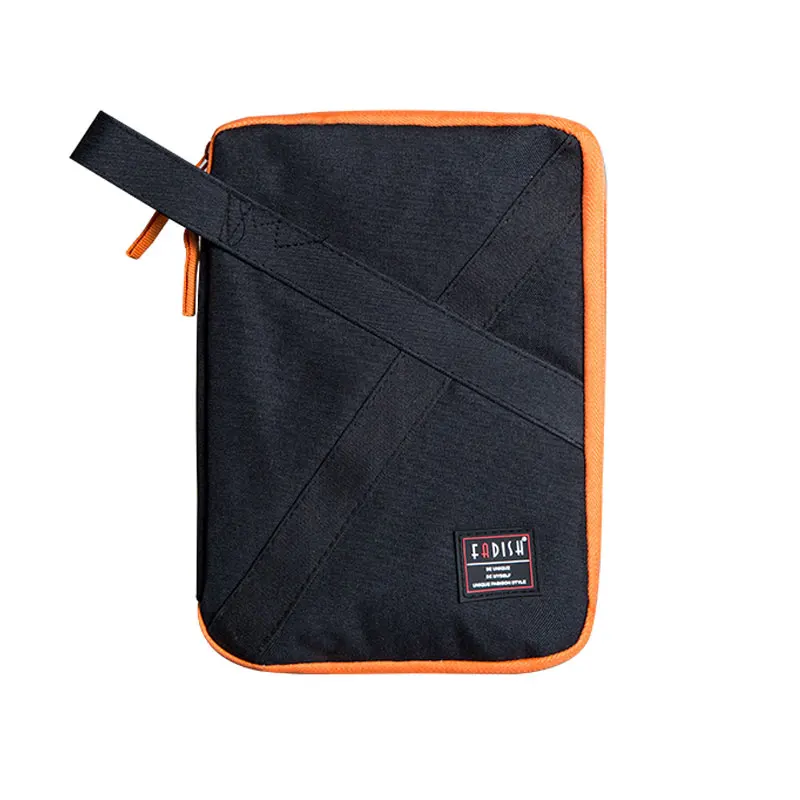 

Portable Travel Packing Organizer Internal Nylon Mesh Pockets Double Zipper Cable Organizer