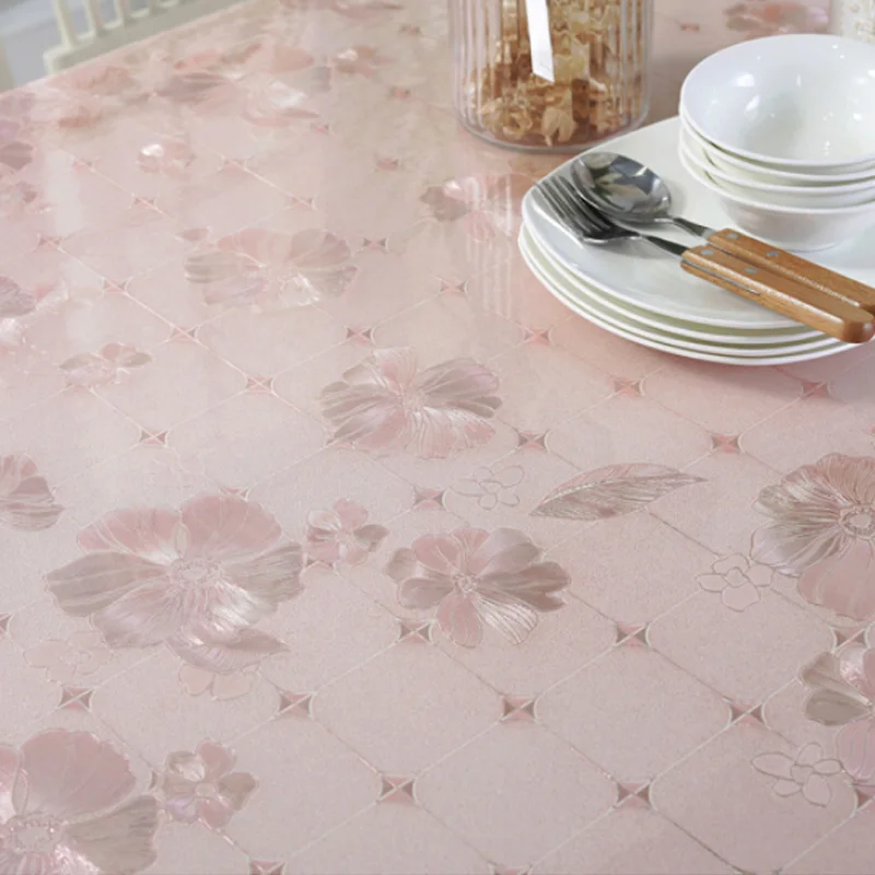 HAZY PVC Tablecloth Waterproof PVC Rectangle Table Cloths Coffee Table Mat Dining Table Mat Kitchen