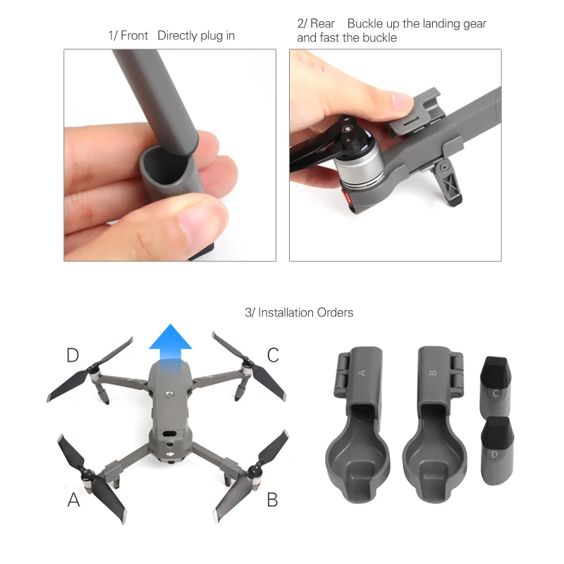 Folding landing gear Extended Height Leg gimbal Protection for DJI Mavic 2 pro zoom Drone Replace Accessories 1 (9)