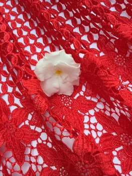 

New design of small flowers red, Africa 2017 new water-soluble lace fabric of the party