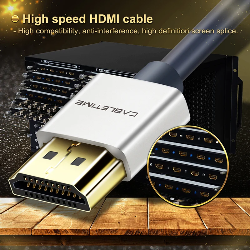 Новый HDMI кабель CABLETIME M/M из цинкового сплава 2k * 4k 2 0 тонкий для ТВ ноутбука