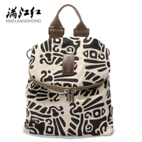MANJIANGHONG Casual Hit Color Canvas Backpack New Listing Large Capacity Simple Student Backpack Fashion Wild Travel Bag 1