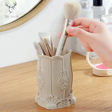 Ретро цветок резной узор ящик для хранения кистей для макияжа карандаш для хранения горшок ручки держатели контейнер стол органайзер подарок