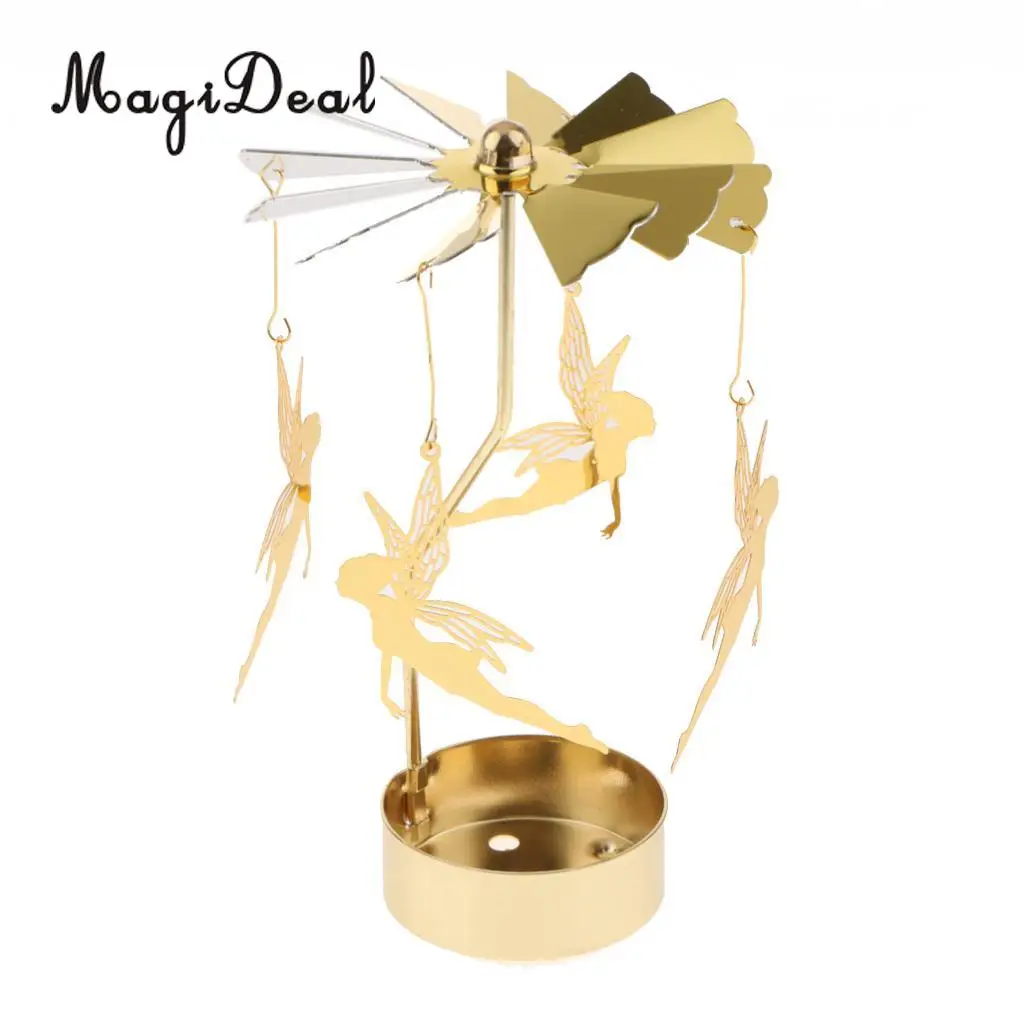 Christmas Windmill Decor Rotating Candle Tea Light Holder Candlestick Ornament- snowflakes elf star heart tree reindeer