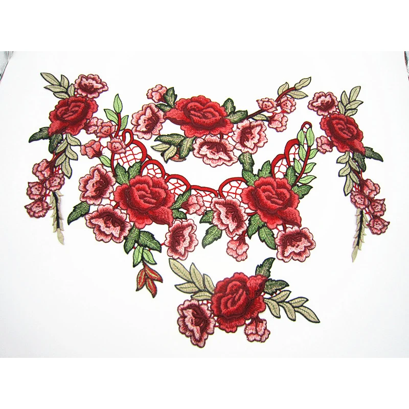 1 шт. блестящий цветок красная роза цветок аппликация вышивка патч ткань наклейка Пришивные