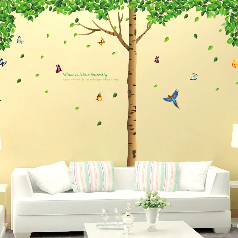 Extra Larg Tree Bird пасторальный задний фон для гостиной спальни Съемные Виниловые