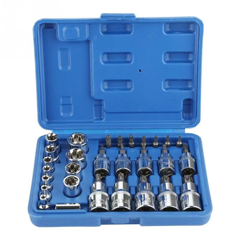 29pcs/set Socket Bits Holder Adapter Accuracy Chrome Vanadium Steel Sockets Bit Adapter Holder