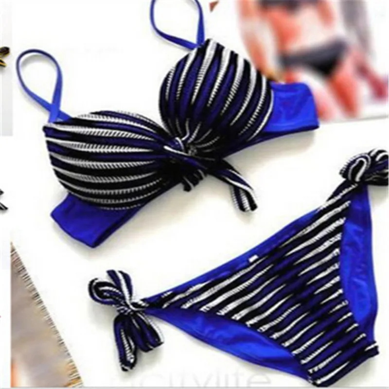 

2017 Sexy Swimwear Patchwork Bikini Sets Women Swimsuit Striped Bathing Suits Biquini Monokini Bikini Sets Swimwear