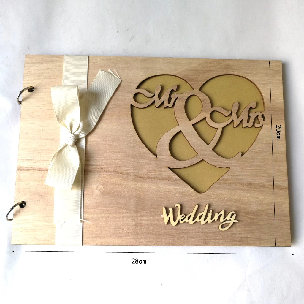 

Wedding GuestBook Wooden Personalized Guest Book DIY Photo book Signature Guest books Lace Decorate book June 11