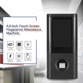 

Fingerprint Time Attendance Machine Employee Checking-in Recorder TCP/IP 4.0 inch Touch Screen DC 5V Time Attendance Clock