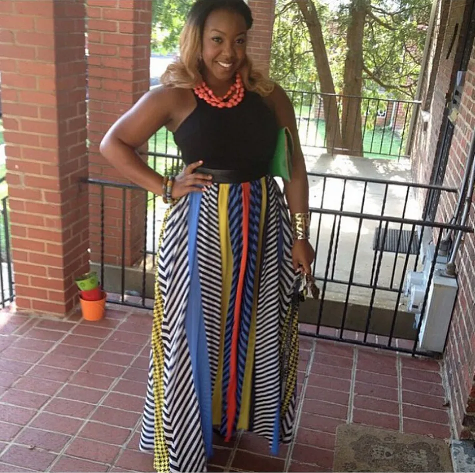 plus size long tulle skirts 2015 summer style colorful print chiffon plus size long skirts