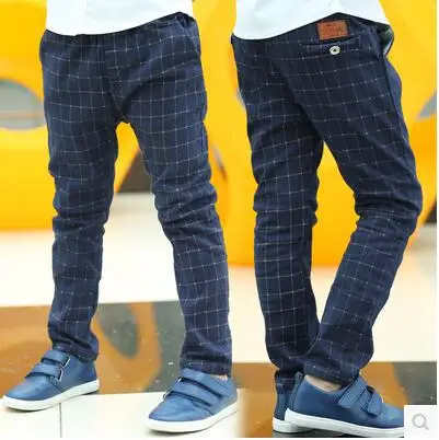 

2015 Boys Pants Kids Casual Pants Children Fashion Plaid Trousers